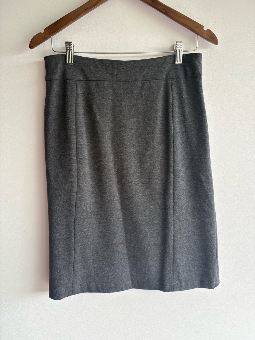 Tradition Gray A-Line Knit Skirt Size 6 Button Detail Career Casual - Picture 5 of 6